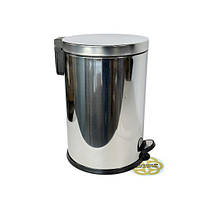 Бачок для сміття 20Л з педаллю та мікроліфтом, нержавіюча сталь, хром VINKS, фото 2