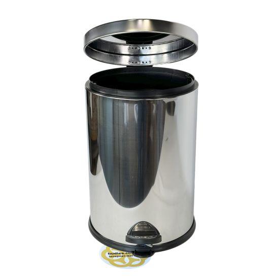 Бачок для сміття 20Л з педаллю та мікроліфтом, нержавіюча сталь, хром VINKS, фото 1