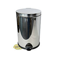Бачок для сміття 20Л з педаллю та мікроліфтом, нержавіюча сталь, хром VINKS, фото 3