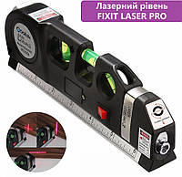 Лазерный уровень с рулеткой и линейкой /вертикаль/горизонт/крест FIXIT LASER PRO 3