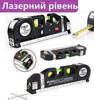 Уровень лазерный бытовой водный с рулеткой FIXIT LASER PRO 3 Домашний нивелир горизонталь вертикаль крест