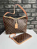 Женская сумка через плечо с косметичкой луи витон стильная Louis Vuitton классическая, коричневая повседневная