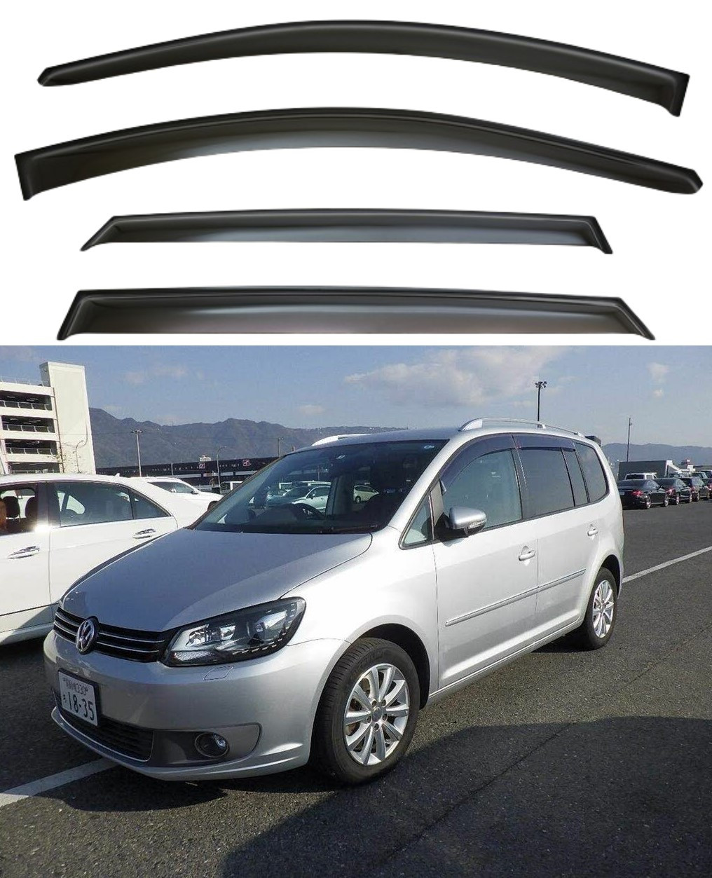 Вітровики Volkswagen Touran 2010-2015 (скотч) VIP Китай