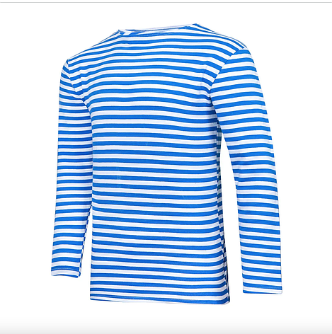 Тельняшка ВДВ чоловіча з довгим рукавом трикотаж бавовна, в'язана смуга, фото 1