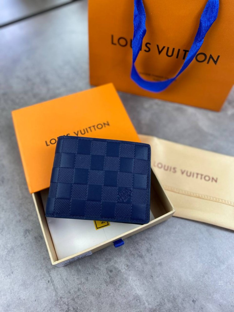 Гаманець Louis Vuitton шкіряний темно-синій у стилі "Infini" k124