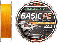 Шнур Select Basic PE Orange 100m 0.10mm 10lb/4,8kg