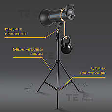 Посилений штатив LUX100 RTH-1 2 м із затискачем тримачем на 360 для телефона планшета кільцевої лампи відеосвітла, фото 5