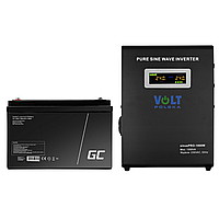 Аварійний комплект живлення Volt Polska SINUS PRO 800 W 12/230V 500/800W + Акумулятор Green Cell AGM VRLA 100Ah 12V