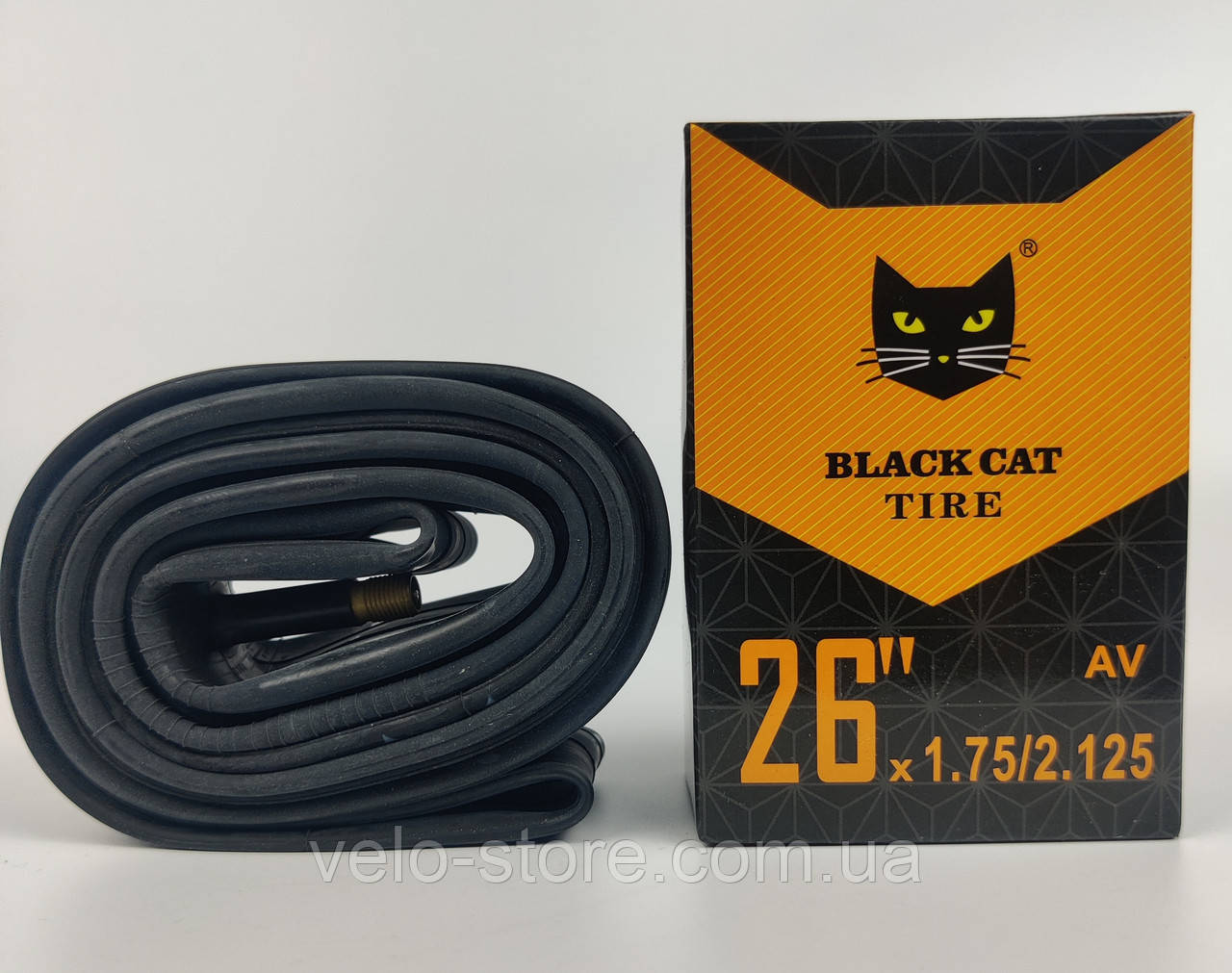 Велокамера 26х1.75 - 2.125 AV Black Cat.Велосипедна камера 26.Камера для велосипеда