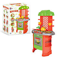 Детская игрушечная кухня №7 0847 "Technok Toys", плита, полички, посуд, каструля, чайник, пательня, лопатки, в