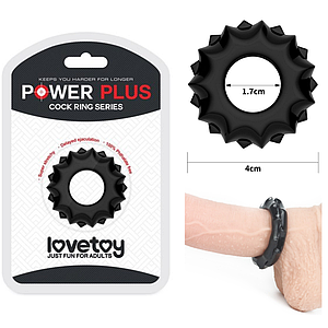 Ерекційне кільце на пеніс силіконове LOVETOY Power Plus Cock Ring 2 чорне товсте