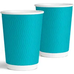 Стакан гофрований Бірюзовий S хвиля