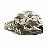 Тактична чоловіча кепка бейсболка піксель камуфляжна демісезонна з вишивкою Герб, фото 4