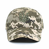 Тактична чоловіча кепка бейсболка піксель камуфляжна демісезонна з вишивкою Герб, фото 3