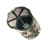 Тактична чоловіча кепка бейсболка піксель камуфляжна демісезонна з вишивкою Герб, фото 5