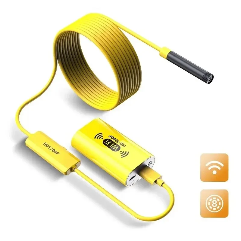 Wi-Fi ендоскоп бездротовий F130, 1200P FHD, бороскоп із мінікамерою для Android, iOS 2 м підсвітка