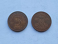 Монети Данії 5 ере 1978, 1979 р.
