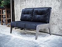 Розбірний диван для салону, бару, кафе в стилі ЛАУНЖ (чорний з сірим)