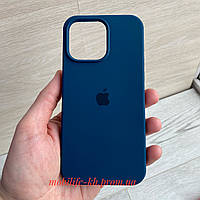 Чехол Silicone case iPhone 15 Pro Max Midnight Blue( Силиконовый чехол iPhone 15 Pro Max с микрофиброй )