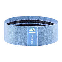 Тканева гумка для фітнесу та спорту PowerPlay 4111 Hip Band M Medium Блакитна (d_76cm) PP_4111_Blue_M SP