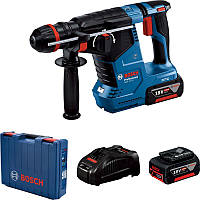 Bosch Перфоратор GBH 187-LI ONE Chuck акумуляторний, 2*18 В 5 Аг, с 2 акб GBA 18V 5.0Ah, 2.4 Дж, 980 об/хв,