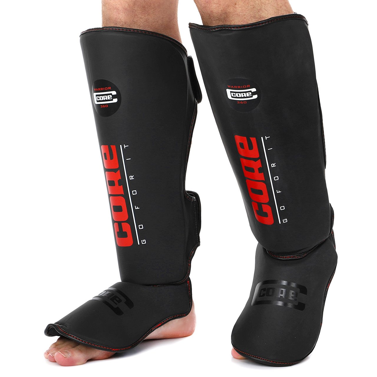 Захист гомілки та стопи захист для ніг Zelart Core Warrior 8537 розмір XL Black-Red, фото 1