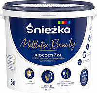 Фарба латексна зносостійка глибокоматова для стін та стель Sniezka Mattlatex Beauty 5л/6,8кг