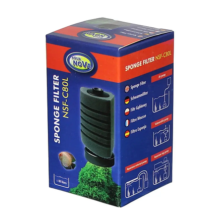 Фильтр аэрлифтный, Aqua Nova NSF-  С80L. Обеспечивает эффективную биологическую и механическую фильтрацию, фото 1