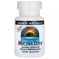 Натуральная добавка Source Naturals Mucuna Dopa, 60 капсул CN13628 SP