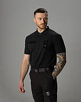 Футболка поло тактична Поліція BEZET чорний, одяг для поліції, чоловічі футболки