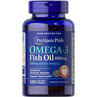 Жирные кислоты Puritan's Pride Omega 3 Fish Oil 1000 mg, 100 капсул CN2373 SP