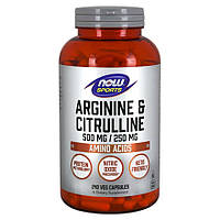 Аминокислота NOW Sports Arginine and Citrulline, 240 вегакапсул CN5427 SP