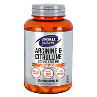 Аминокислота NOW Sports Arginine and Citrulline, 120 вегакапсул CN4397 SP