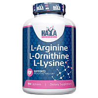 Стимулятор тестостерона Haya Labs L-Arginine L-Ornithine L-Lysine, 100 капсул CN12034 SP