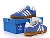 Кросівки Adidas Gazelle Indoor Blue Адідас Газель блакитні кеди натуральна замша демісезон унісекс, фото 8