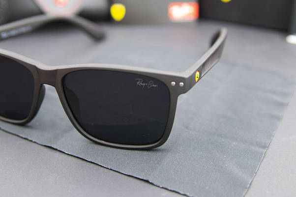 Сонцезахисні окуляри RAY BAN Ferrari поляризаційні UV400 (арт. 21137) чорні/матова оправа, фото 5