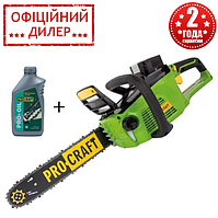 Акумуляторна ланцюгова пила Procraft PKA-40Li (40 В, 4 А·год, 3/8") + Олива Procraft для ланцюга 1 л