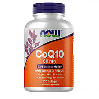 Натуральная добавка NOW CoQ-10 60 mg with Omega-3 Fish Oil, 120 капсул CN4464 SP