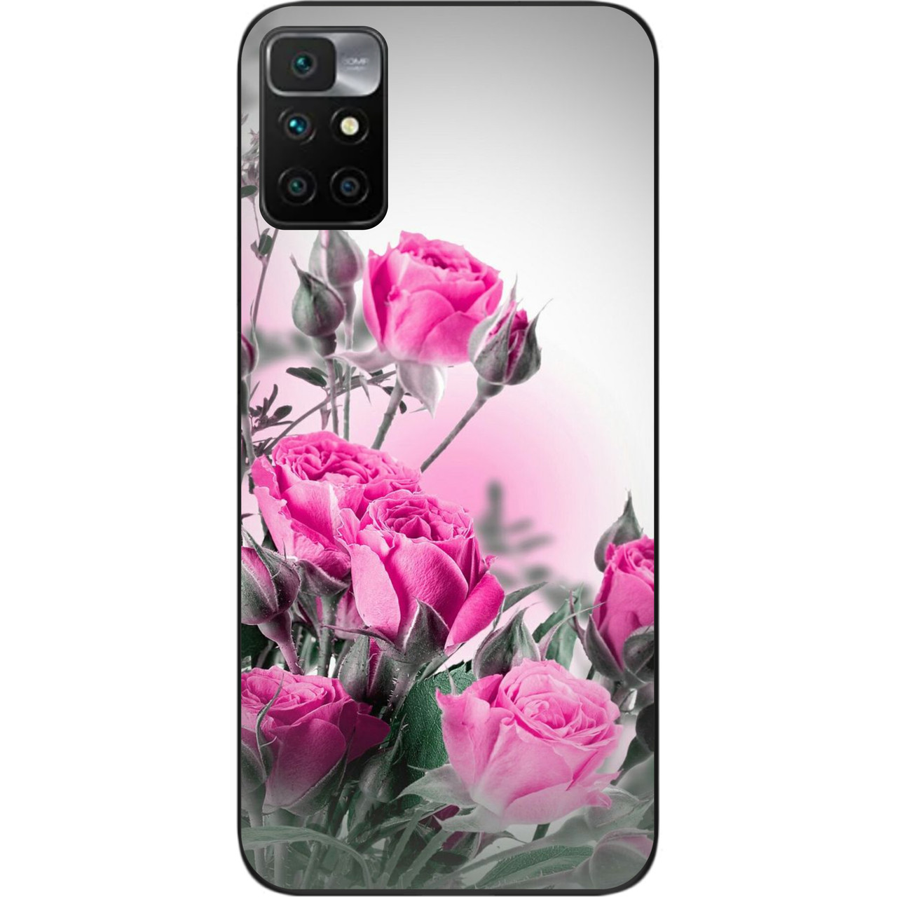 Силіконовий бампер Case для Xiaomi Redmi 10 із зображенням Рожеві троянди