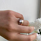 Срібна каблучка жіноча каблучка для заручин з фіанітом подвійна "Настасья" Жіночі срібні каблучки, фото 6