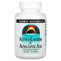 Жиросжигатель Source Naturals Acetyl L-Carnitine & Alpha Lipoic Acid 650 mg, 60 таблеток CN12520 SP