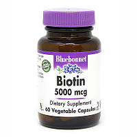 Витамины и минералы Bluebonnet Biotin 5000 mg, 60 вегакапсул CN5080 SP