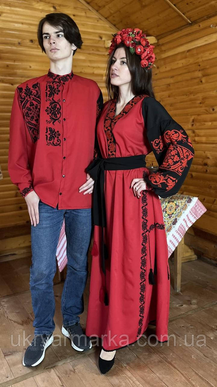 Строгий, казково красивий парний вишитий комплект "Затьмарення пристрасті"