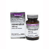Натуральная добавка Bluebonnet Resveratrol 250 mg, 30 вегакапсул - Beautiful Ally CN5076 SP