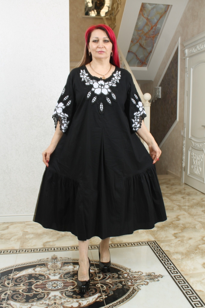 Турецька нарядна чорна сукня Pompadur, розміри 54-64