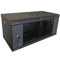 Hypernet WMNC-35-6U-FLAT-BLACK Шкаф коммутационный настенный 6U 600x350 разборный черный