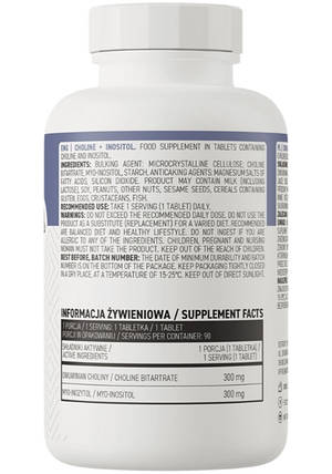Холін Інозитол OstroVit Choline + Inositol 90 tabs, фото 4