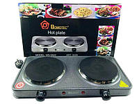 Електрична плита Domotec 5822і, 2000 Вт, дискова, з двома конфорками та захистом від перегріву