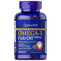 Жирные кислоты Puritan's Pride Double Strength Omega-3 Fish Oil 1200 mg, 90 капсул CN10572 SP