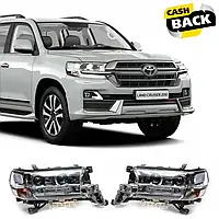 Передние фары для Toyota Land Cruiser 200 2016-2024 (2 шт, Оригинал), Передняя оптика для Toyota LC 200